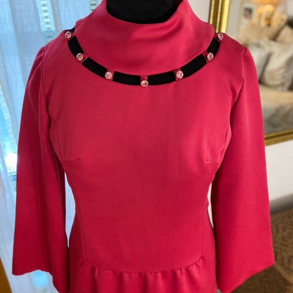 Vintage Pink Embellished Cocktail Dress - Picture 6 of 11